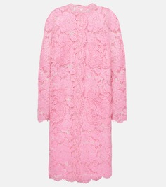 Кружевное платье миди Dolce&amp;Gabbana, розовый