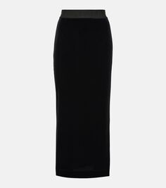 Бархатная юбка-карандаш Dolce&amp;Gabbana, черный