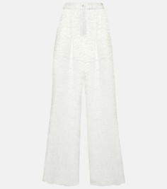 Широкие брюки из кружева с высокой посадкой Dolce&amp;Gabbana, белый