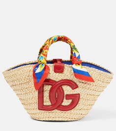 Соломенная сумка-корзина kendra small carretto Dolce&amp;Gabbana, мультиколор