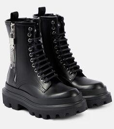 Кожаные армейские ботинки Dolce&amp;Gabbana, черный