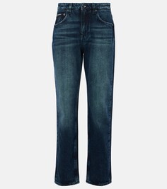 Прямые джинсы с высокой посадкой Dolce&amp;Gabbana, синий