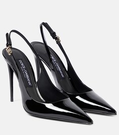 Туфли из лакированной кожи с пяткой на пятке Dolce&amp;Gabbana, черный
