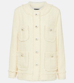 Твидовый пиджак из смесовой шерсти Dolce&amp;Gabbana, бежевый