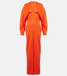 Атласное платье Ferragamo, оранжевый
