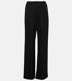 Шерстяные широкие брюки faye с высокой посадкой Fforme, черный