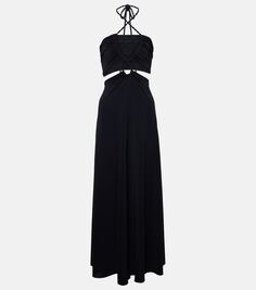 Платье макси tina из джерси с вырезом халтер Eres, черный