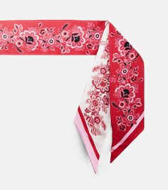Шелковый шарф с бахромой Etro, розовый