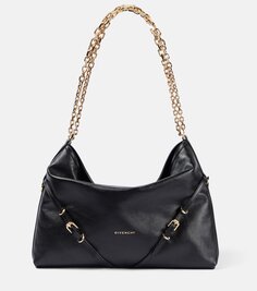 Кожаная сумка через плечо voyou chain среднего размера Givenchy, черный