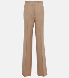 Шерстяные расклешенные брюки vesta с высокой посадкой Gabriela Hearst, коричневый
