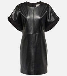 Кожаное мини-платье faustilia Isabel Marant, черный