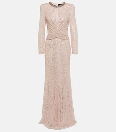 Платье macelline с пайетками Jenny Packham, розовый