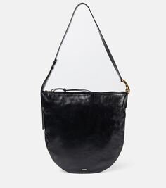 Кожаная сумка через плечо moon среднего размера Jil Sander, черный