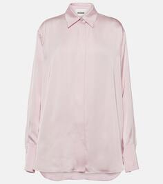 Рубашка из пудрового атласа Jil Sander, розовый