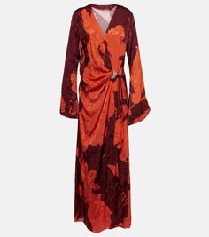 Жаккардовое платье макси с цветочным принтом Johanna Ortiz, розовый