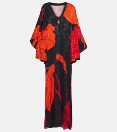 Жаккардовое платье макси с цветочным принтом Johanna Ortiz, черный