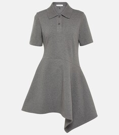 Асимметричное трикотажное мини-платье Jw Anderson, серый
