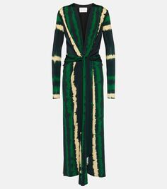 Платье миди из джерси с принтом Johanna Ortiz, зеленый