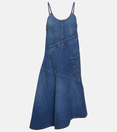 Асимметричное джинсовое платье миди Jw Anderson, синий