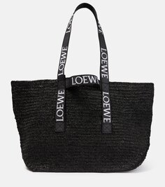 Сумка-тоут paula&apos;s ibiza fold shopper из рафии Loewe, черный