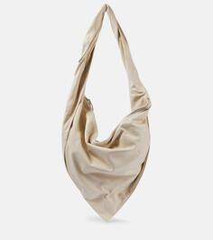 Кожаная сумка через плечо с шарфом Lemaire, белый