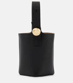 Кожаная сумка-ведро pebble mini Loewe, черный