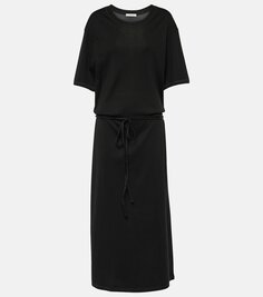 Платье-рубашка из хлопка ребристой вязки Lemaire, черный