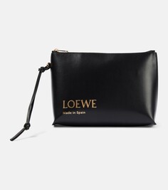 Кожаная сумка с тисненым логотипом Loewe, черный