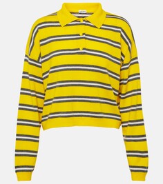 Полосатый шерстяной свитер-поло Loewe, желтый