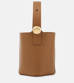 Кожаная сумка-ведро pebble mini Loewe, коричневый
