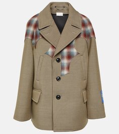 Пальто из хлопка, мохера и шерсти pendleton Maison Margiela, бежевый
