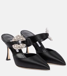 Атласные туфли-лодочки maiduguri 90 Manolo Blahnik, черный