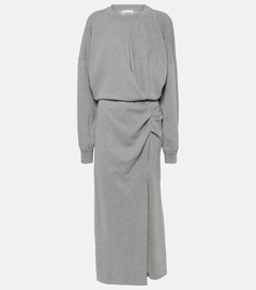 Платье миди salomon со сборками из хлопкового джерси Marant Etoile, серый