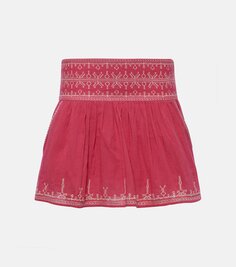 Хлопковая мини-юбка picadilia со сборками Marant Etoile, розовый