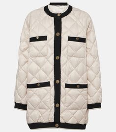 Стеганый пуховик the cube cardy Max Mara, бежевый