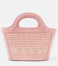 Кожаная сумка-тоут tropicalia mini Marni, розовый