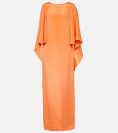 Платье elegante baleari из шелкового крепдешина Max Mara, оранжевый