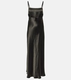 Атласное платье макси leisure baden Max Mara, черный