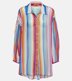 Рубашка из смесового хлопка с зигзагом Missoni Mare, мультиколор
