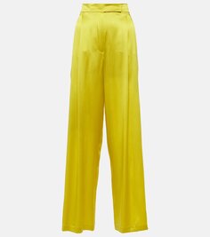 Широкие шелковые брюки elegante fiesta Max Mara, желтый