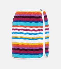 Трикотажная мини-юбка в полоску из смесового хлопка Missoni Mare, мультиколор