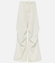 Широкие брюки из твила с высокой посадкой Mm6 Maison Margiela, белый