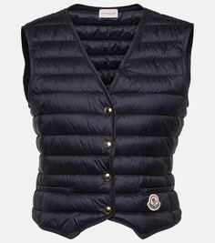 Пуховик с v-образным вырезом Moncler, синий