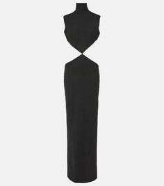 Креповое платье с водолазкой и вырезом Mônot, черный