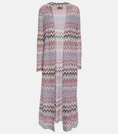 Кардиган металлизированной вязки с зигзагом Missoni, белый