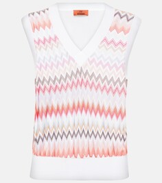 Свитер-жилет с зигзагом Missoni, белый