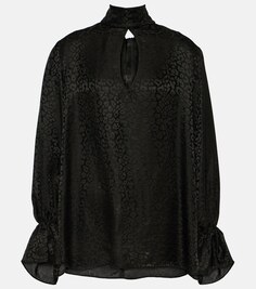 Жаккардовая блузка с вырезами Nina Ricci, черный