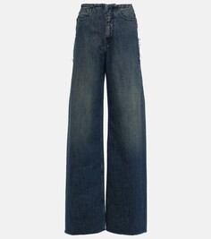 Джинсы широкого кроя с высокой посадкой Mm6 Maison Margiela, синий