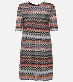 Мини-платье zig zag из смесового хлопка Missoni, мультиколор