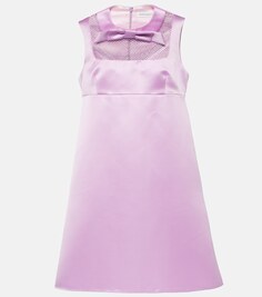 Атласное мини-платье duchess с декором Nina Ricci, лиловый
